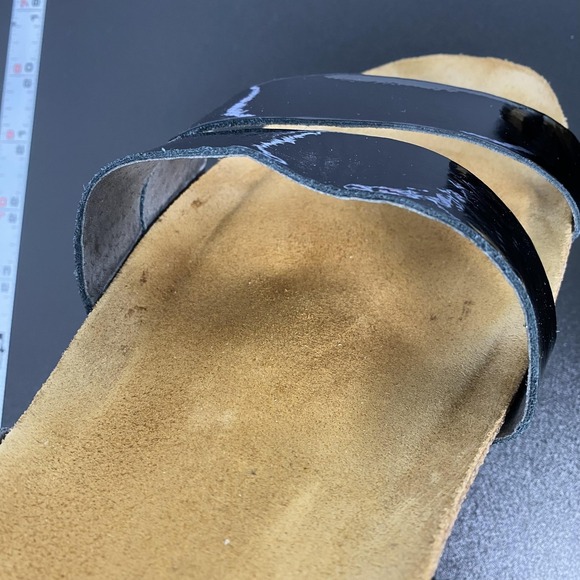 Naot Sandals Womens Size 13 44 Black Patent Leather Wedge Strappy Comfort Shoes - Picture 6 of 12